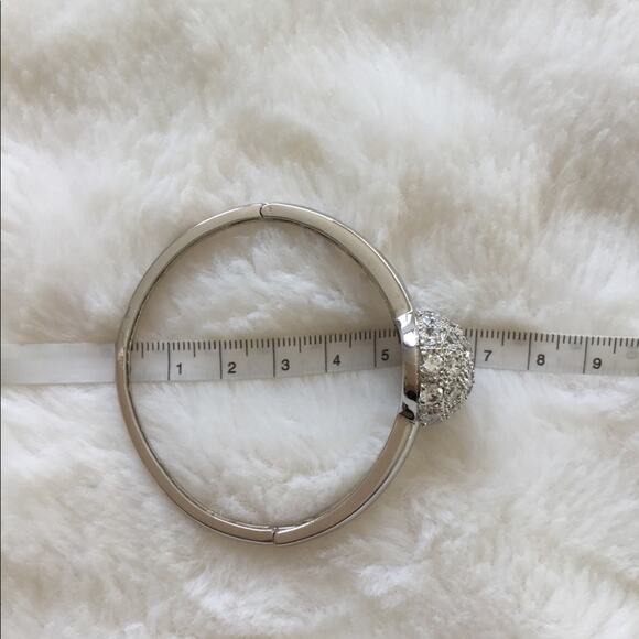 Silver Large Crystal Burst Bangle - Picture 8 of 8